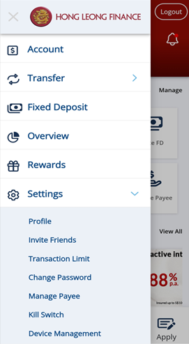 Step 2: Select the hamburger menu after login