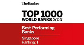 Best-Performing Banks in Singapore 2021 – 1<sup>st</sup> Ranking<br>Top 1000 World Banks 2021 – 665<sup>th</sup> Ranking